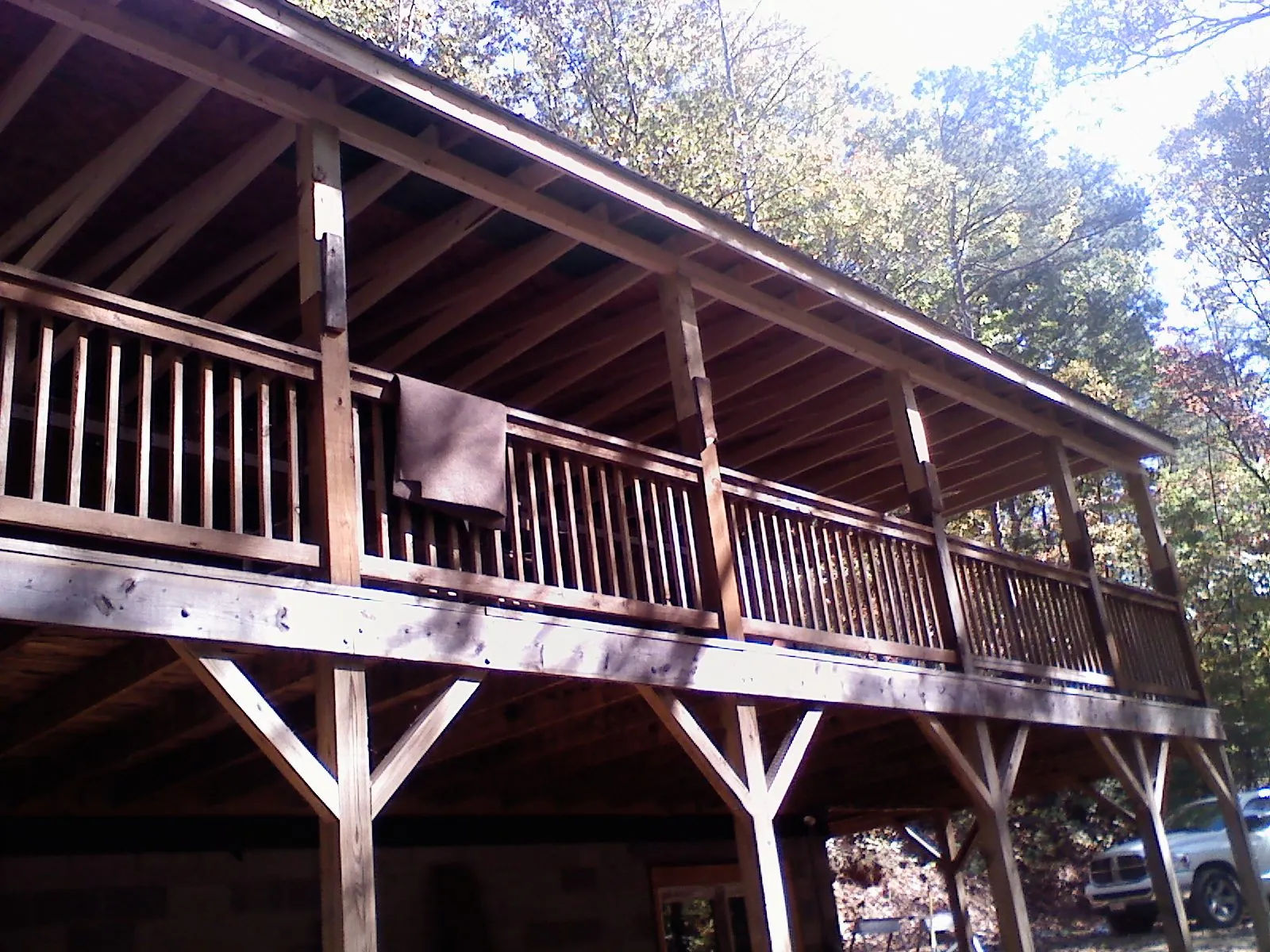 Timber framing under a new elevated porch and deck — Roof Leak Repair in Painesville by Roofing Brothers
